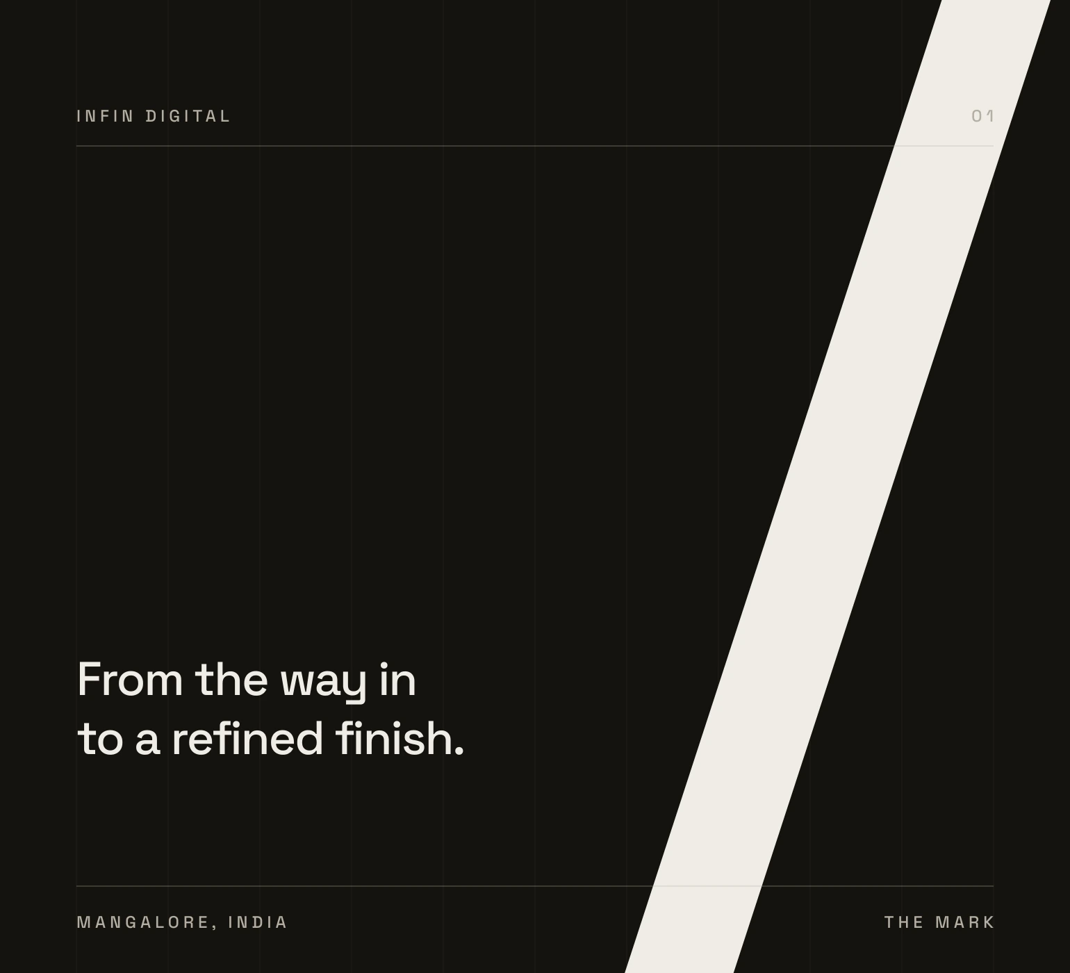 INFIN mark plate, the in/fin slash