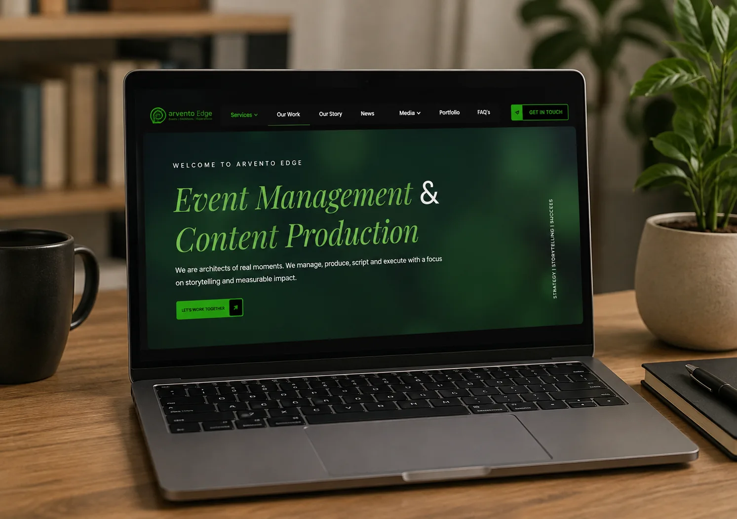 Arvento Events, brand identity and website for an events team