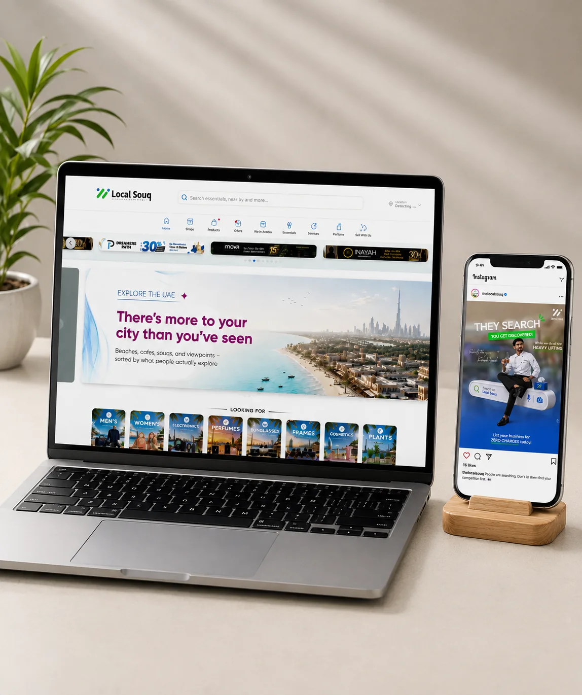 The Local Souq, UAE marketplace website and social campaigns