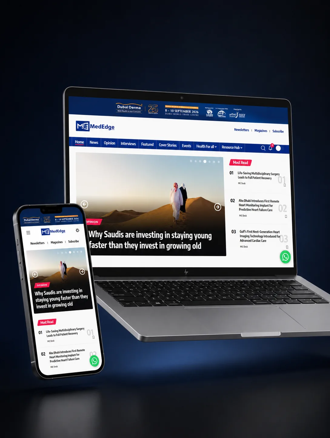 MedEdge MEA, healthcare magazine website